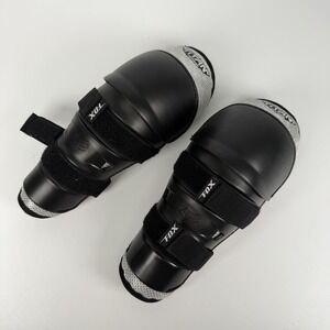 Fox Peewee Kids Titan Knee Shin Guards Motocross Revi Knee Pads Black Silver